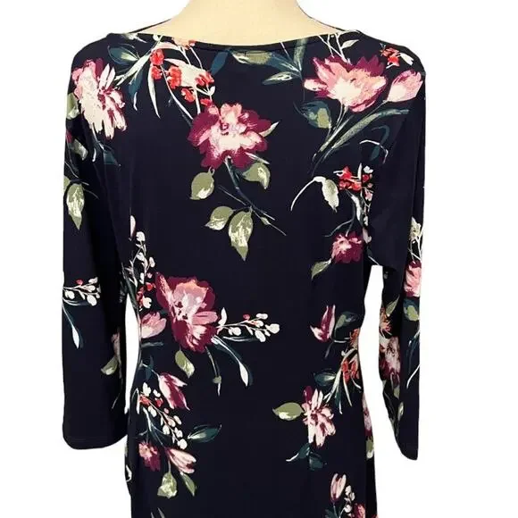 Verse Asymmetrical Navy Floral Dress Size XXL - Picture 5 of 7